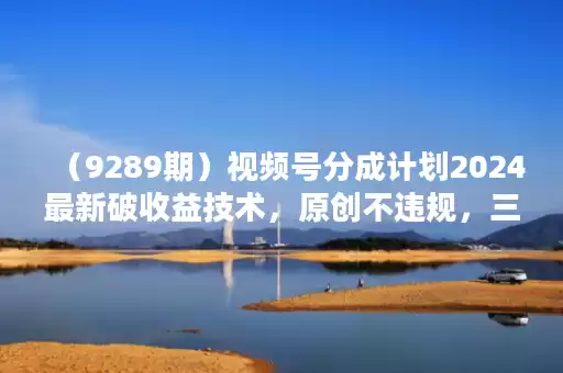 （9289期）视频号分成计划2024最新破收益技术，原创不违规，三天起号日入1000+