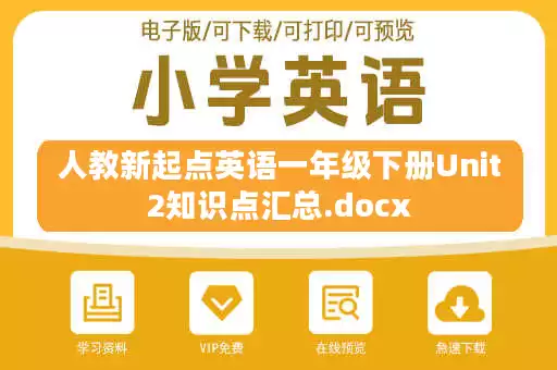 人教新起点英语一年级下册Unit2知识点汇总.docx 人教新起点英语一年级下册Unit2知识点汇总.docx