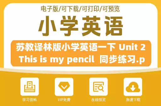 苏教译林版小学英语一下 Unit 2 This is my pencil  同步练习.pdf