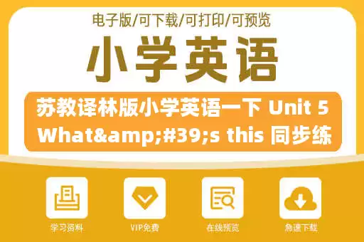 苏教译林版小学英语一下 Unit 5 What's this 同步练习.pdf