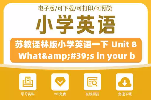 苏教译林版小学英语一下 Unit 8 What's in your bag 同步练习.pdf