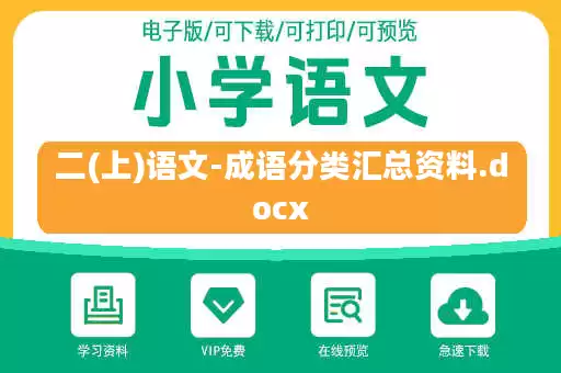 二(上)语文-成语分类汇总资料.docx 二(上)语文-成语分类汇总资料.docx