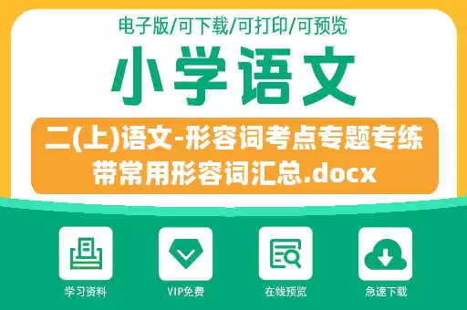 二(上)语文-形容词考点专题专练带常用形容词汇总.docx