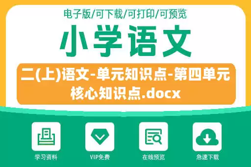 二(上)语文-单元知识点-第四单元核心知识点.docx 二(上)语文-单元知识点-第四单元核心知识点.docx