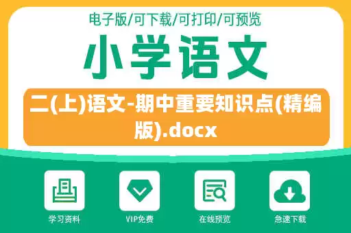 二(上)语文-期中重要知识点(精编版).docx 二(上)语文-期中重要知识点(精编版).docx
