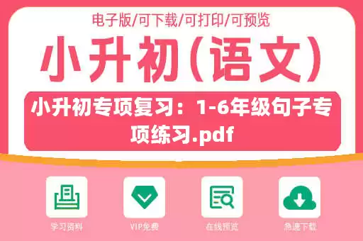 小升初专项复习：1-6年级句子专项练习.pdf