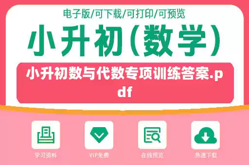 小升初数与代数专项训练答案.pdf 小升初数与代数专项训练答案.pdf